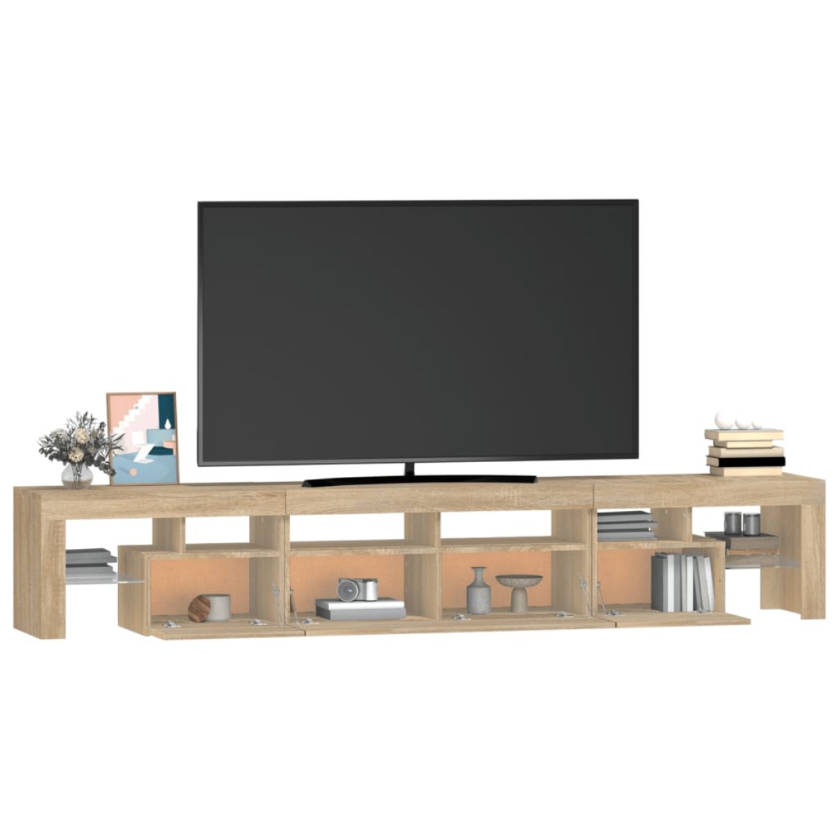 vidaXL Έπιπλο Τηλεόρασης με LED Sonoma Δρυς 230 x 36,5 x 40 εκ.