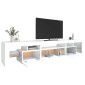 vidaXL Έπιπλο Τηλεόρασης με LED Λευκό 215x36,5x40 εκ.