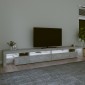 vidaXL Έπιπλο Τηλεόρασης με LED Γκρι Σκυροδέματος 290x36,5x40 εκ.