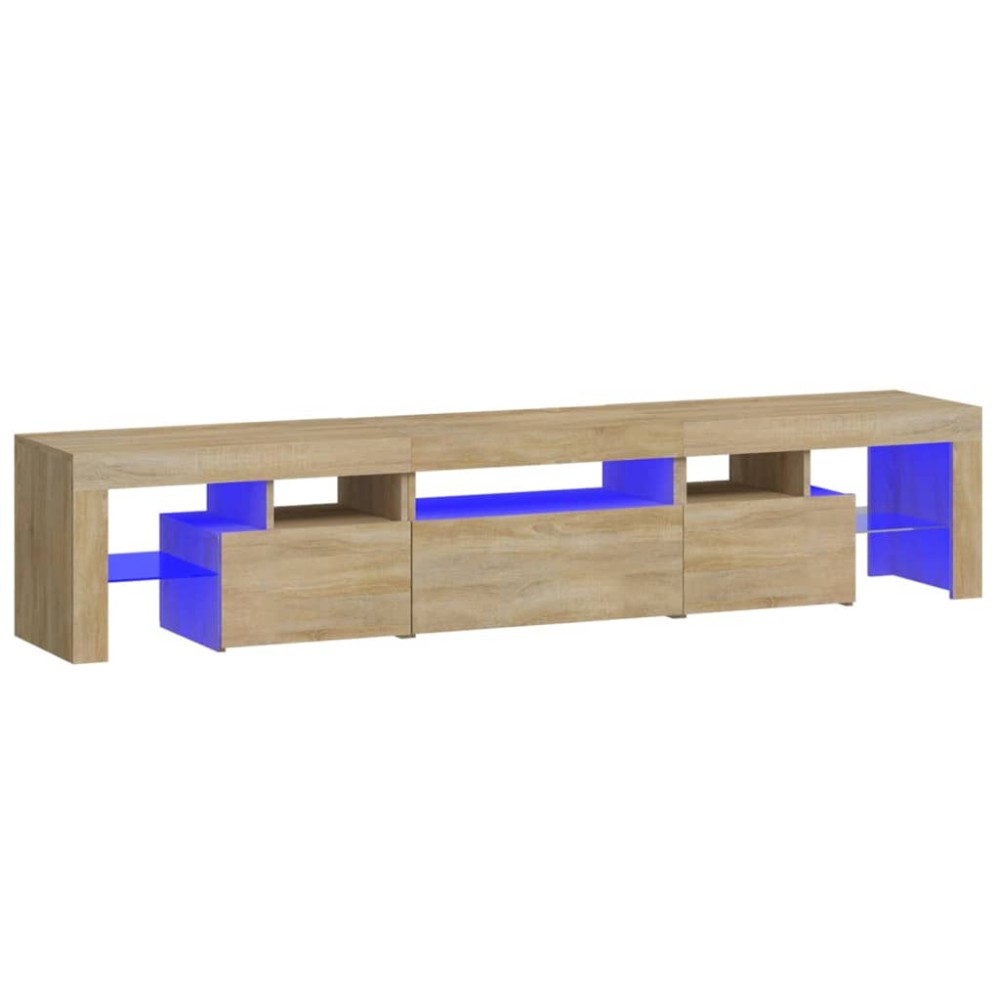 vidaXL Έπιπλο Τηλεόρασης με LED Sonoma Δρυς 200x36,5x40 εκ.