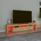 vidaXL Έπιπλο Τηλεόρασης με LED Sonoma Δρυς 200x36,5x40 εκ.
