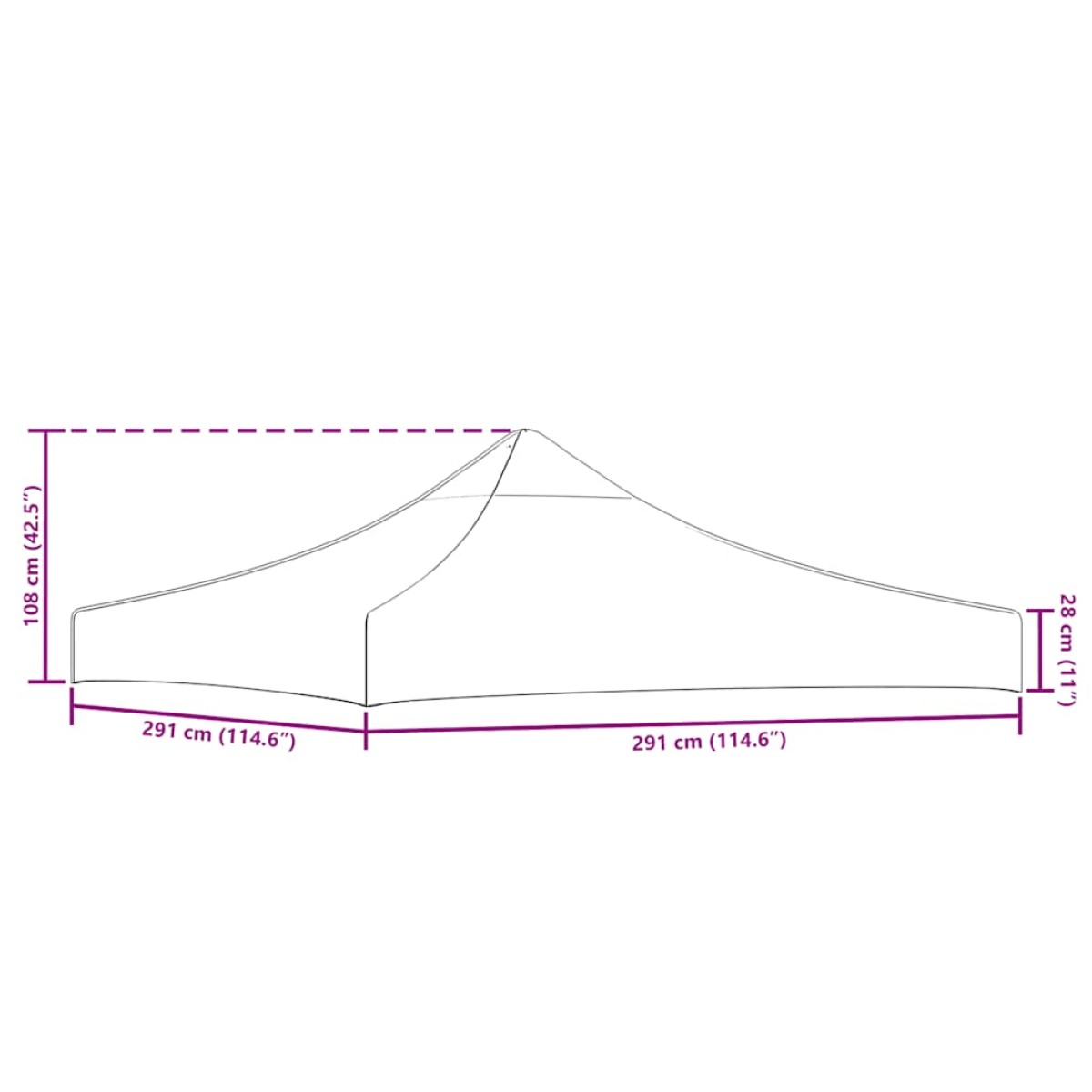 vidaXL Κάλυμμα Τέντας Εκδηλώσεων Μπεζ 3 x 3 μ. 270 γρ/μ²