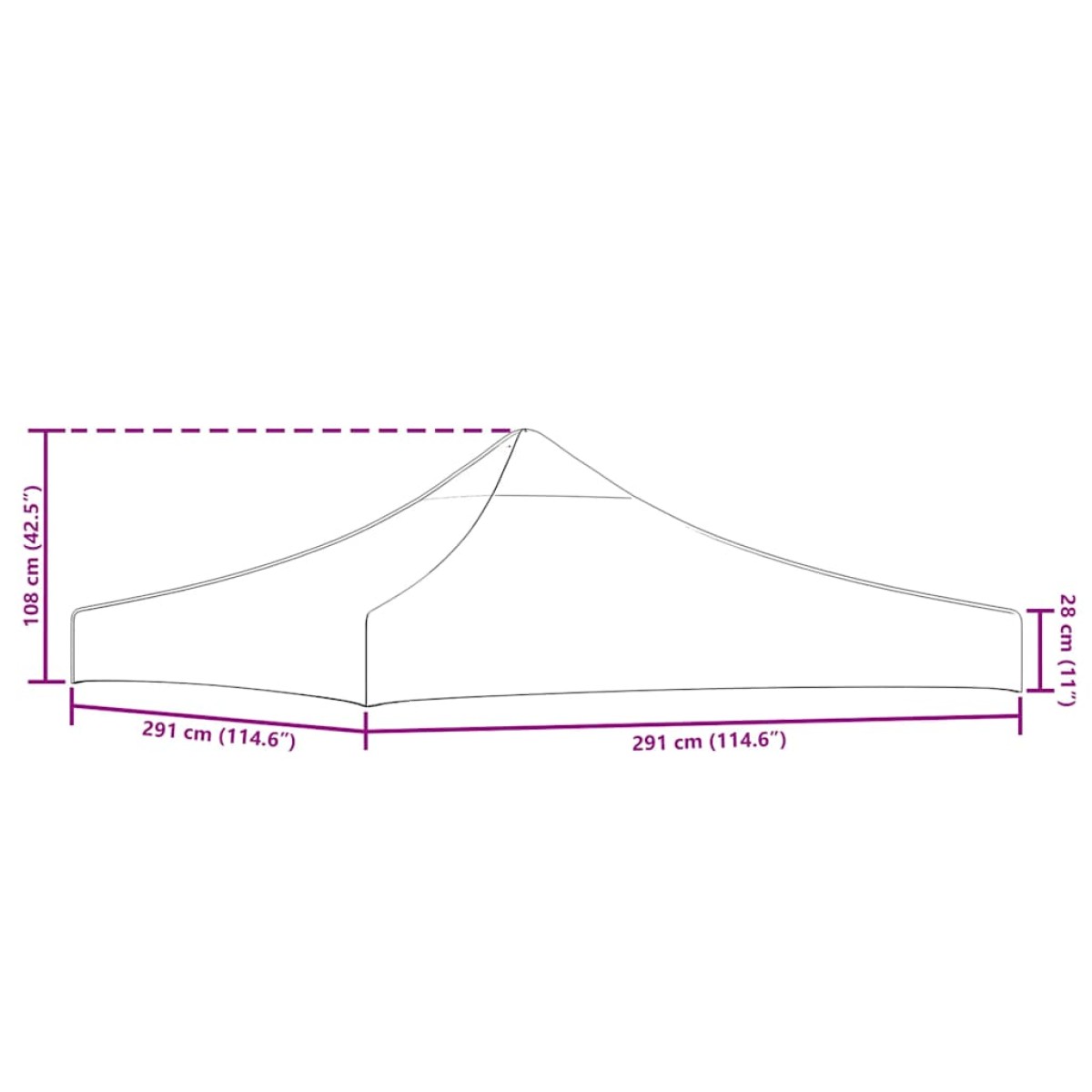 vidaXL Κάλυμμα Τέντας Εκδηλώσεων Τερακότα 3 x 3 μ. 270 γρ/μ²