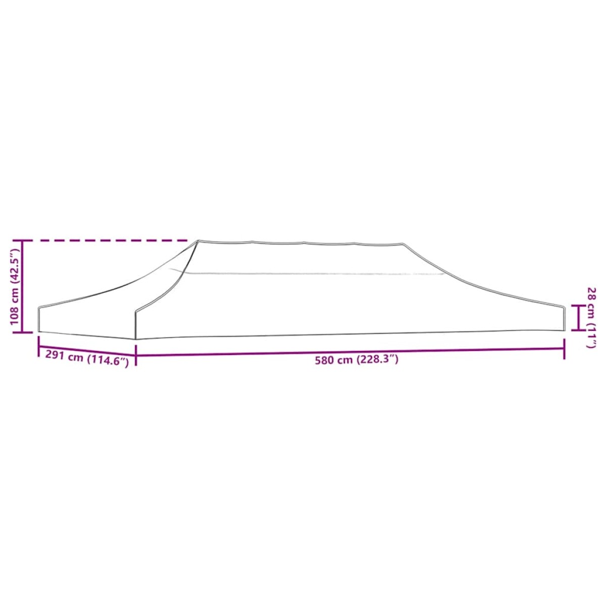 vidaXL Κάλυμμα Τέντας Εκδηλώσεων Καφέ 6 x 3 μ. 270 γρ/μ²