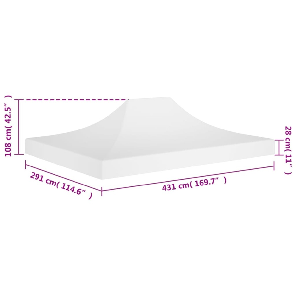 vidaXL Κάλυμμα Τέντας Εκδηλώσεων Λευκό 4,5 x 3 μ. 270 γρ/μ²