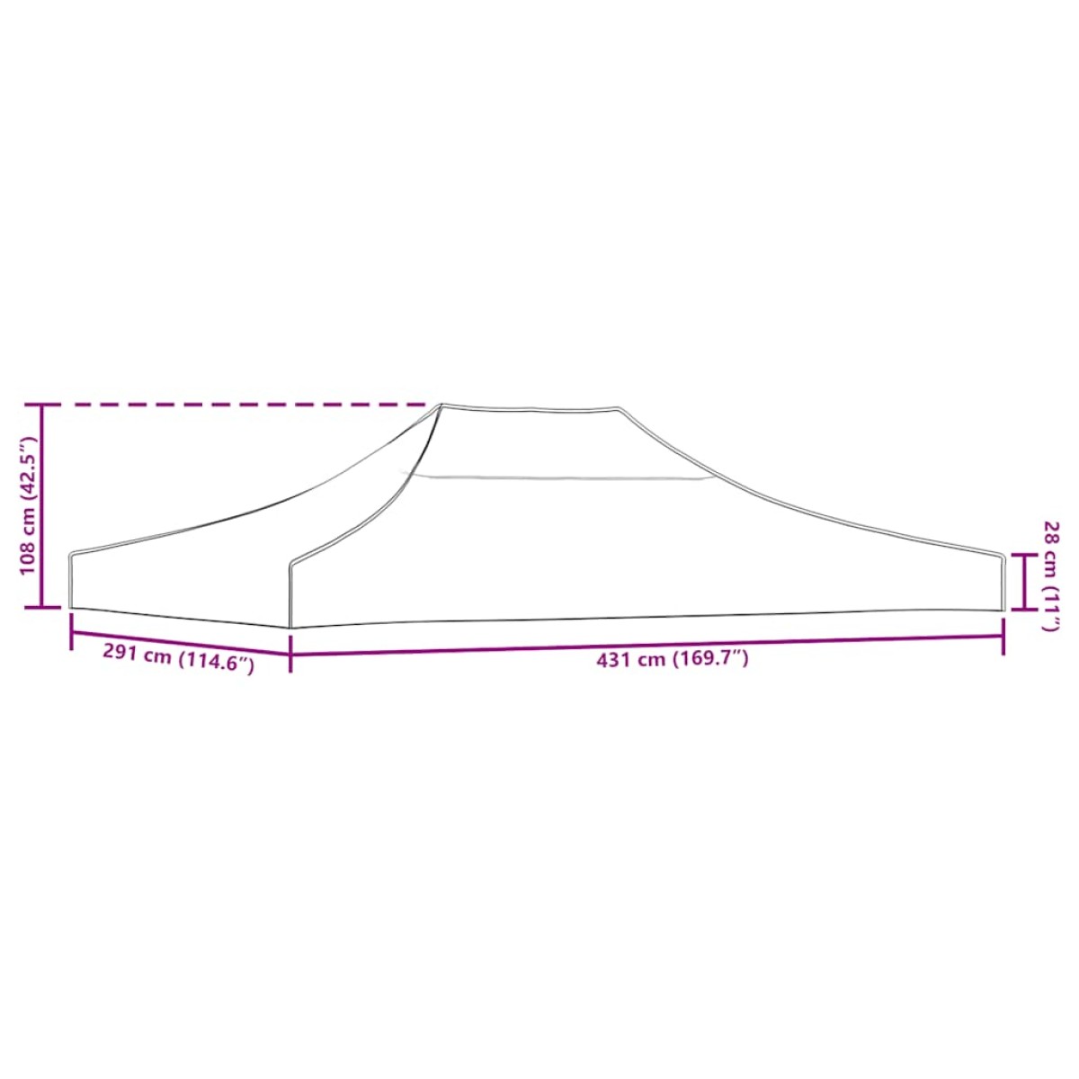 vidaXL Κάλυμμα Τέντας Εκδηλώσεων Μπεζ 4,5 x 3 μ. 270 γρ/μ²
