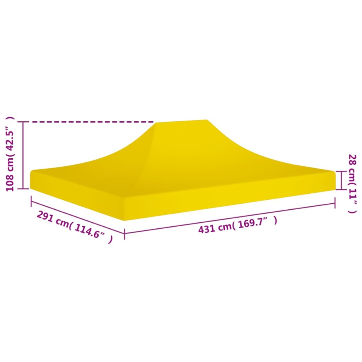 vidaXL Κάλυμμα Τέντας Εκδηλώσεων Κίτρινο 4,5 x 3 μ. 270 γρ/μ²