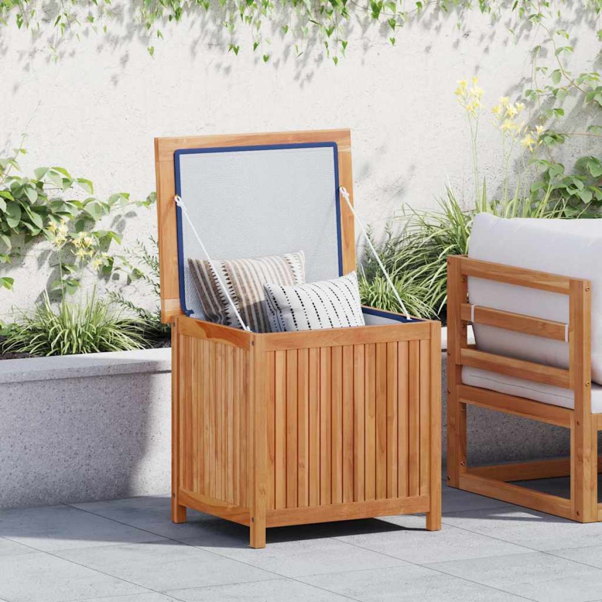 vidaXL Μπαούλο Αποθήκευσης Κήπου 60 x 50 x 58 εκ. από Μασίφ Ξύλο Teak