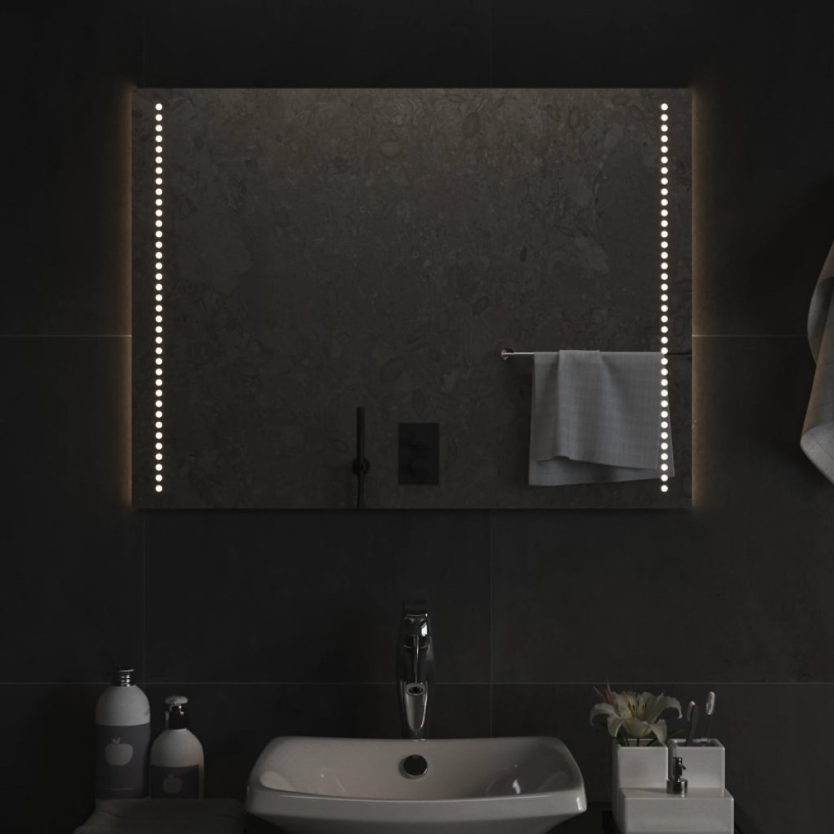 vidaXL Καθρέφτης Μπάνιου με LED 60x80 εκ.