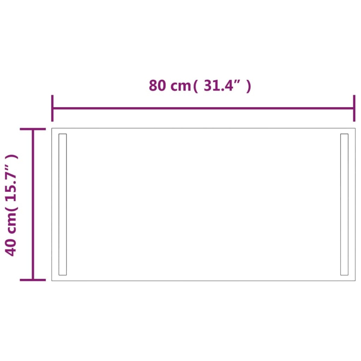 vidaXL Καθρέφτης Μπάνιου με LED 40x80 εκ.