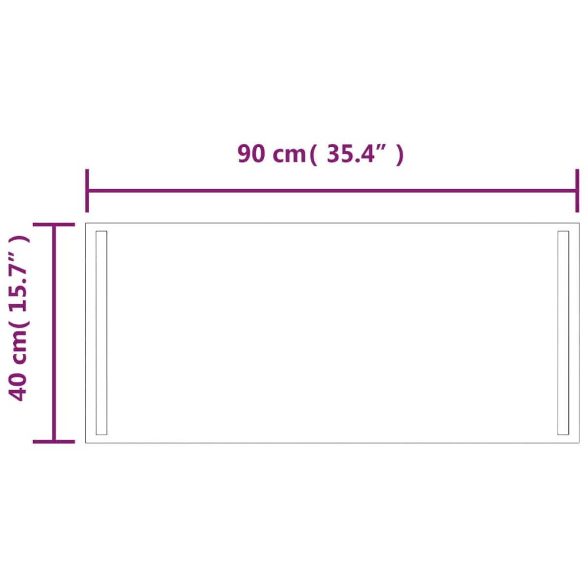 vidaXL Καθρέφτης Μπάνιου με LED 40x90 εκ.