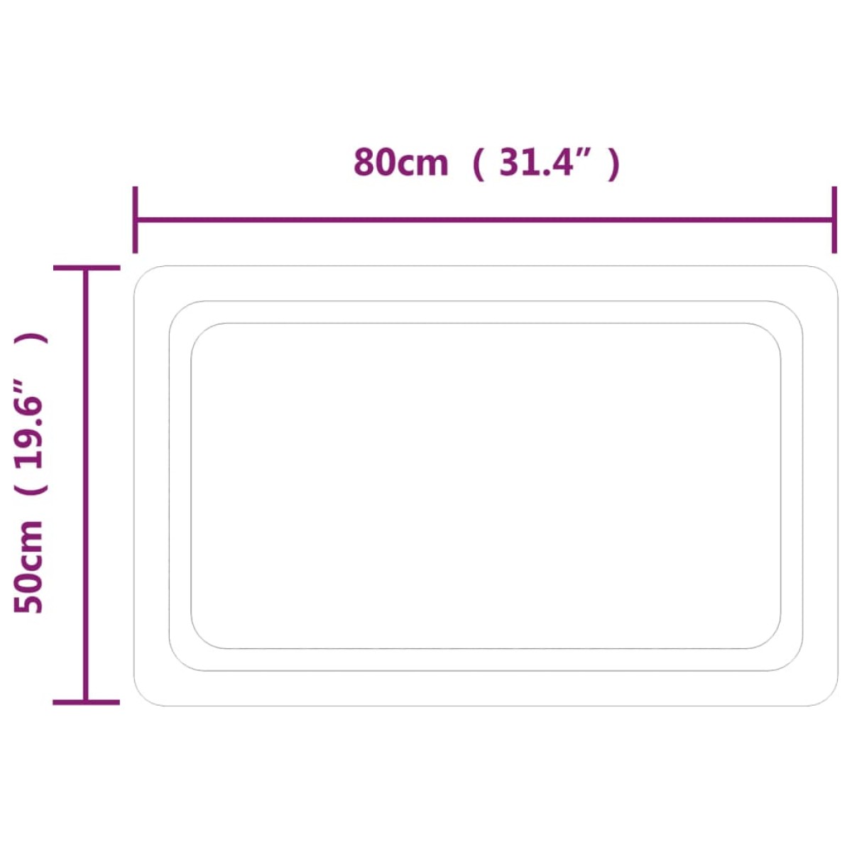 vidaXL Καθρέφτης Μπάνιου με LED 50x80 εκ.