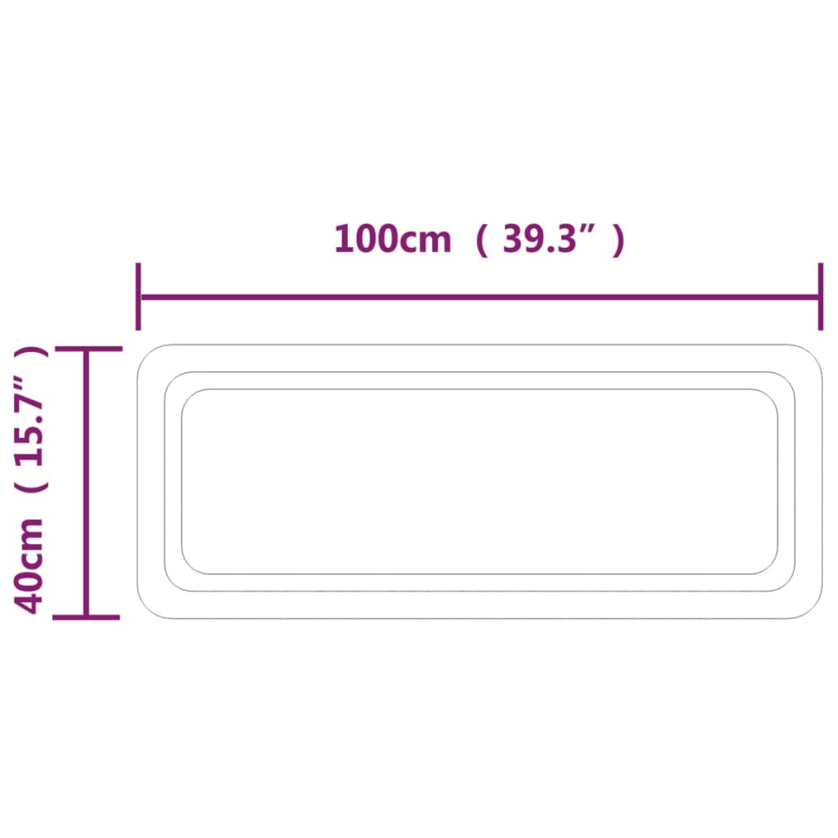vidaXL Καθρέφτης Μπάνιου με LED 40x100 εκ.