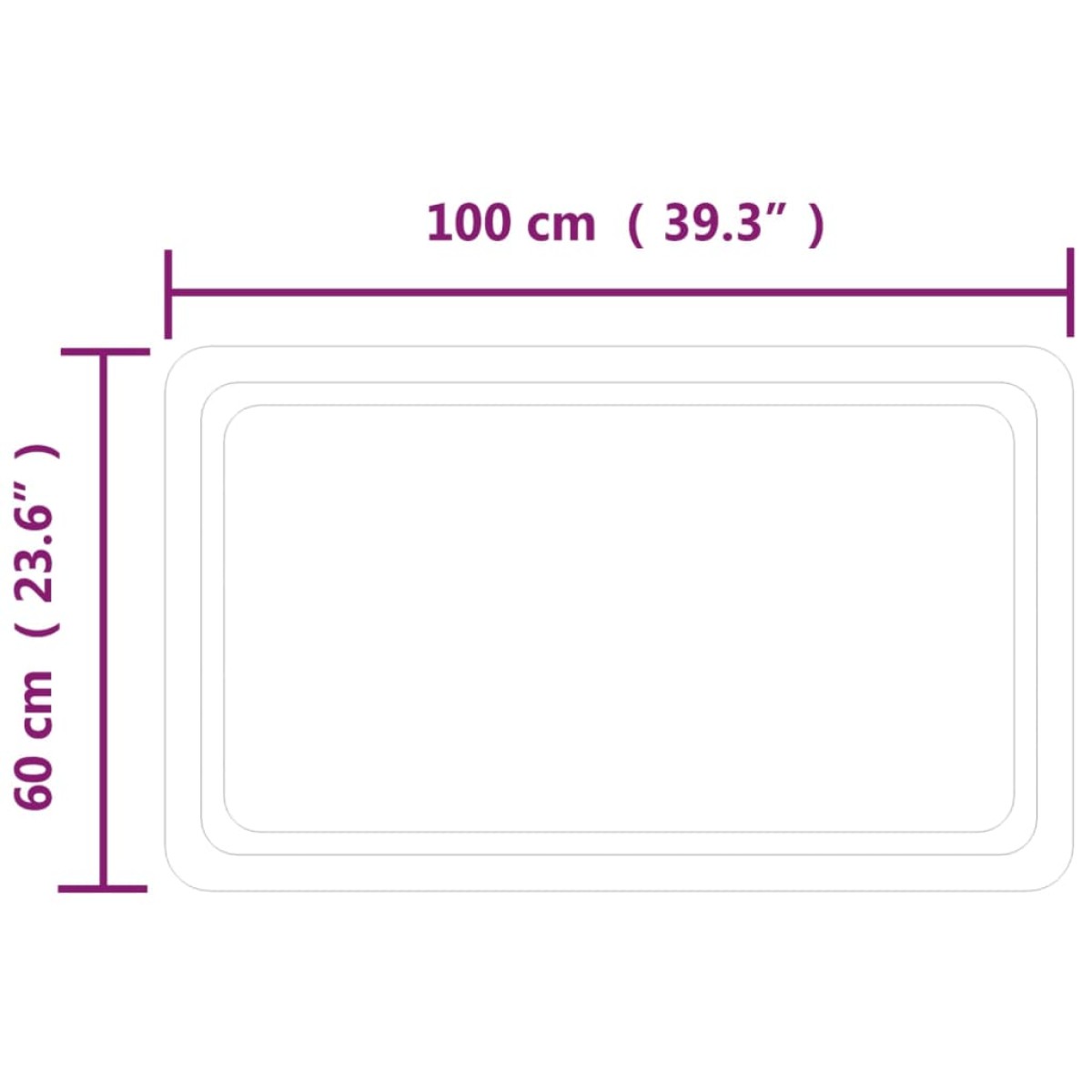 vidaXL Καθρέφτης Μπάνιου με LED 60x100 εκ.