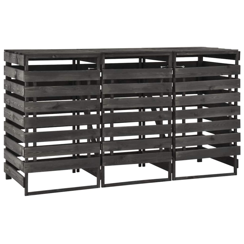 vidaXL Πλαίσιο Τριπλό για Κάδους 210x75x121 εκ. Βαμμένο Μασίφ Πεύκο