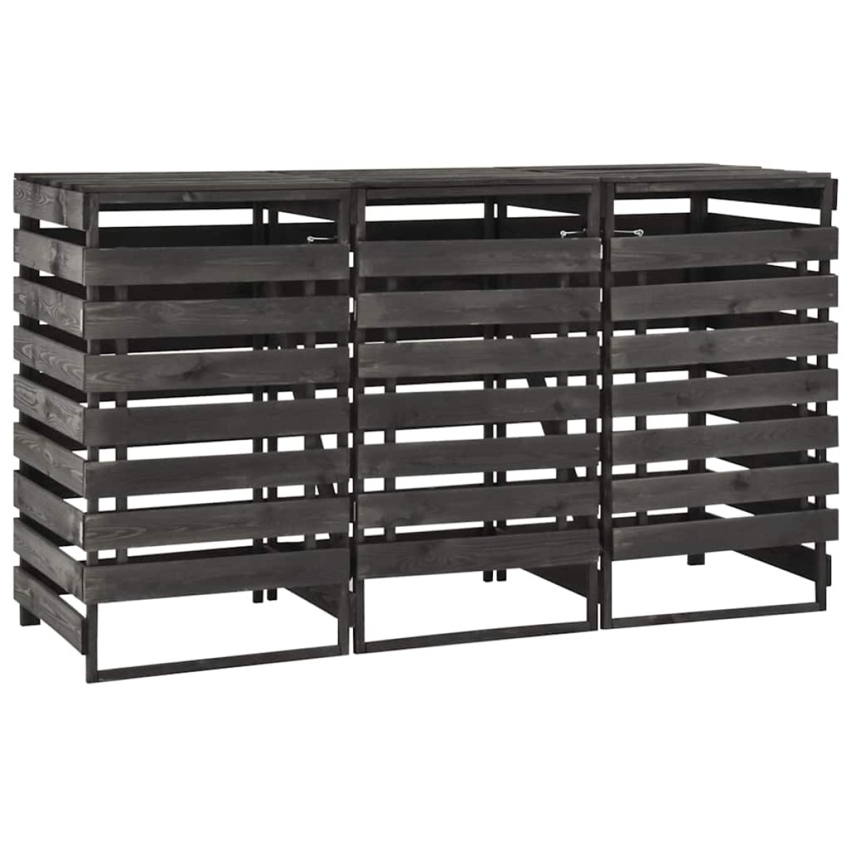 vidaXL Πλαίσιο Τριπλό για Κάδους 210x75x121 εκ. Βαμμένο Μασίφ Πεύκο
