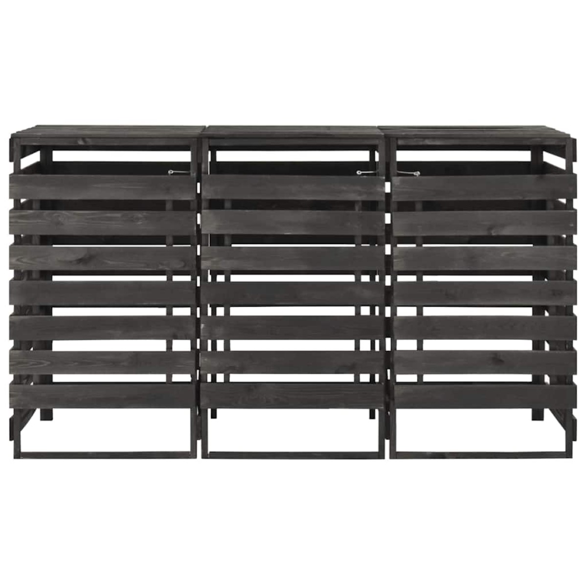 vidaXL Πλαίσιο Τριπλό για Κάδους 210x75x121 εκ. Βαμμένο Μασίφ Πεύκο