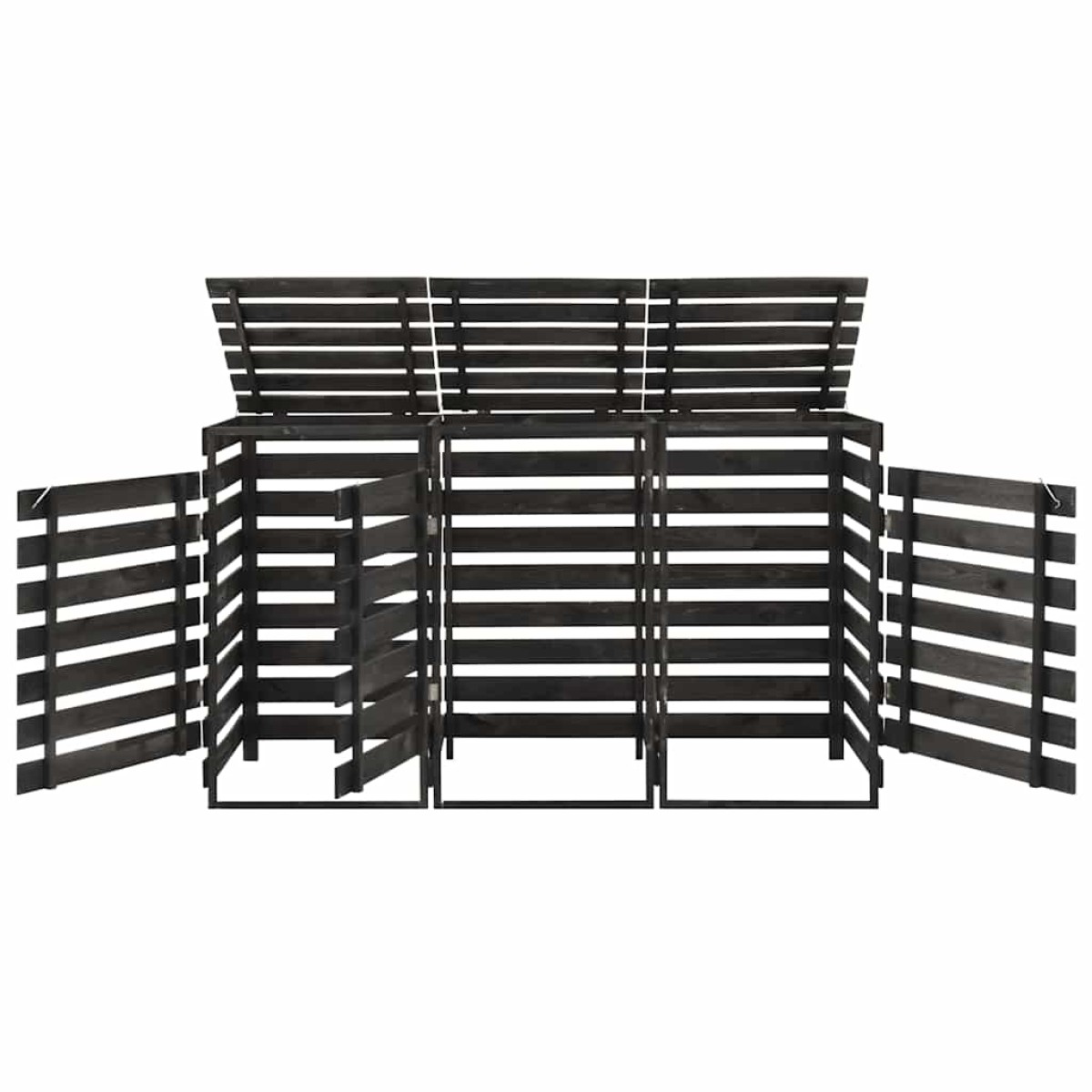 vidaXL Πλαίσιο Τριπλό για Κάδους 210x75x121 εκ. Βαμμένο Μασίφ Πεύκο