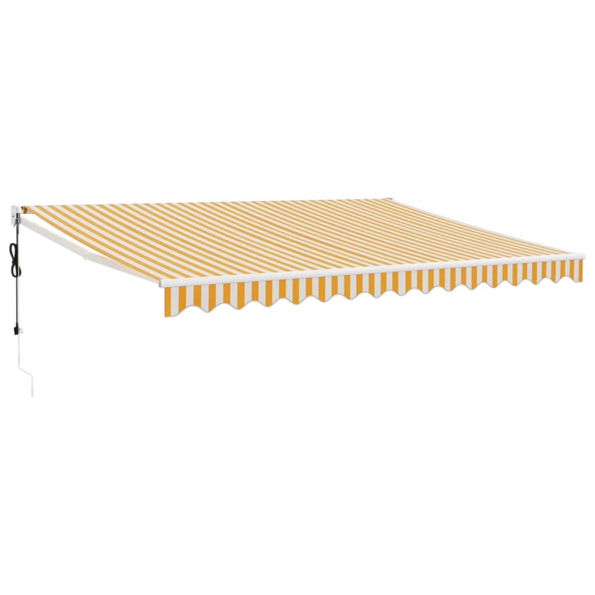 vidaXL Τέντα Πτυσσόμενη Αυτόματη Κίτρινη και Λευκή 4,5 x 3 μ.