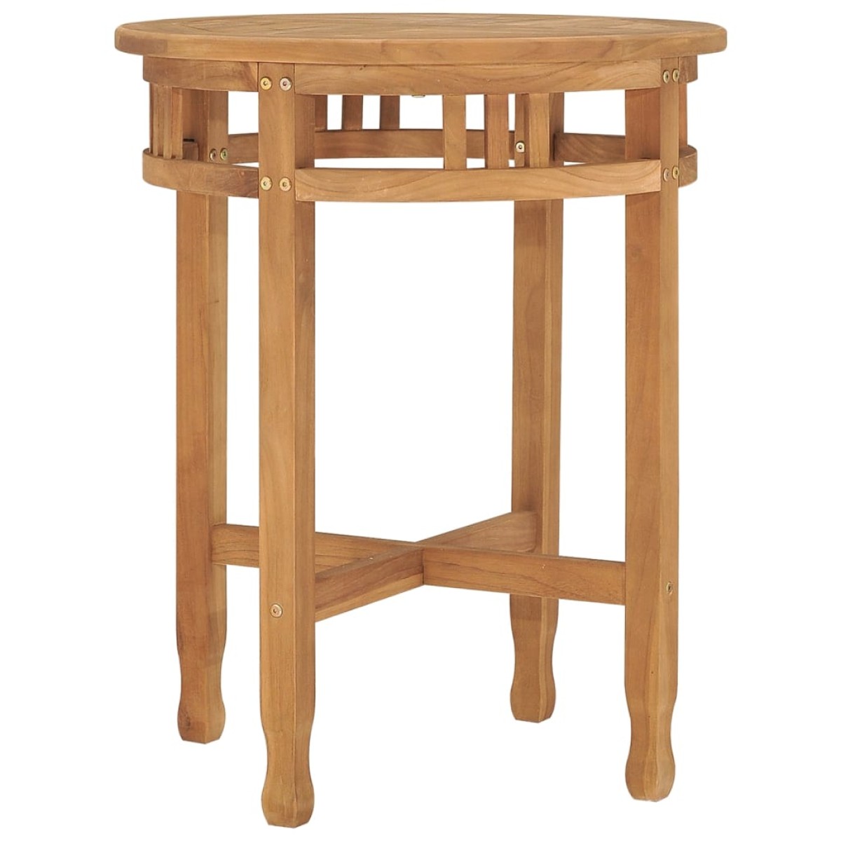 vidaXL Τραπέζι Bistro Ø 60 x 60 εκ. από Μασίφ Ξύλο Teak