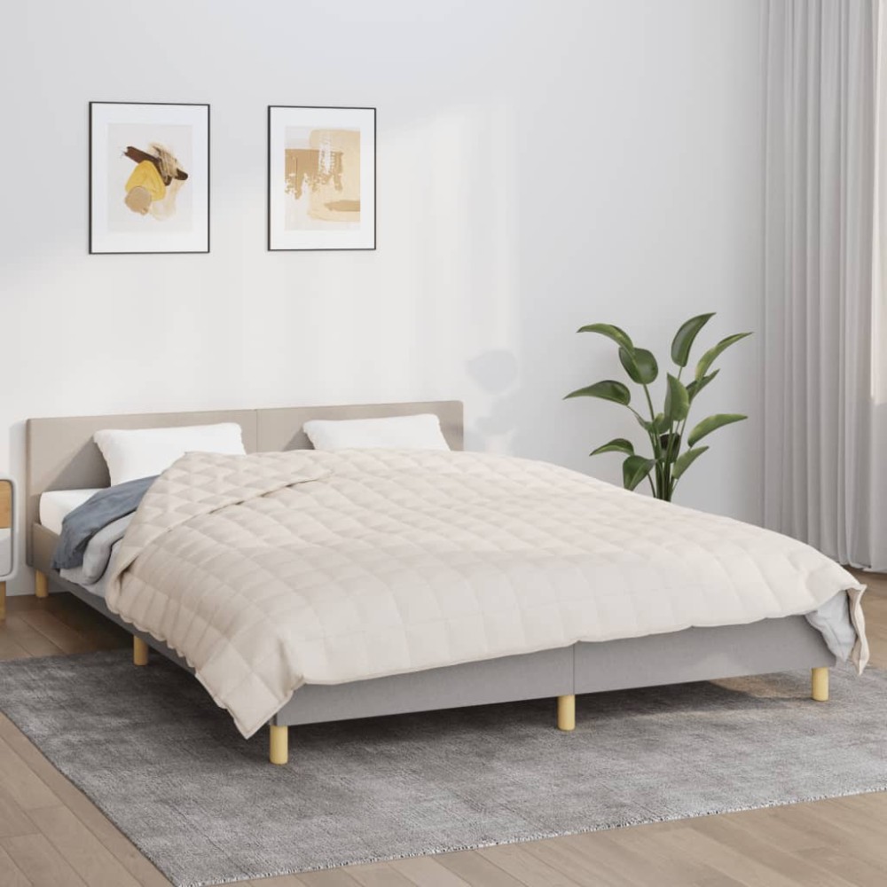 vidaXL Κουβέρτα Βαρύτητας Ανοιχτό Κρεμ 200 x 220 εκ. 13 κ. Υφασμάτινη