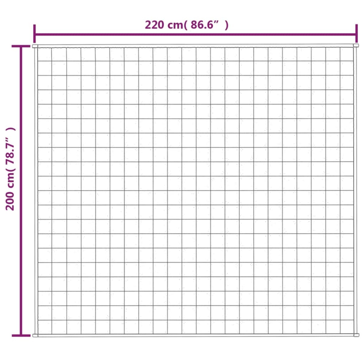 vidaXL Κουβέρτα Βαρύτητας Γκρι 200 x 220 εκ. 9 κ. Υφασμάτινη