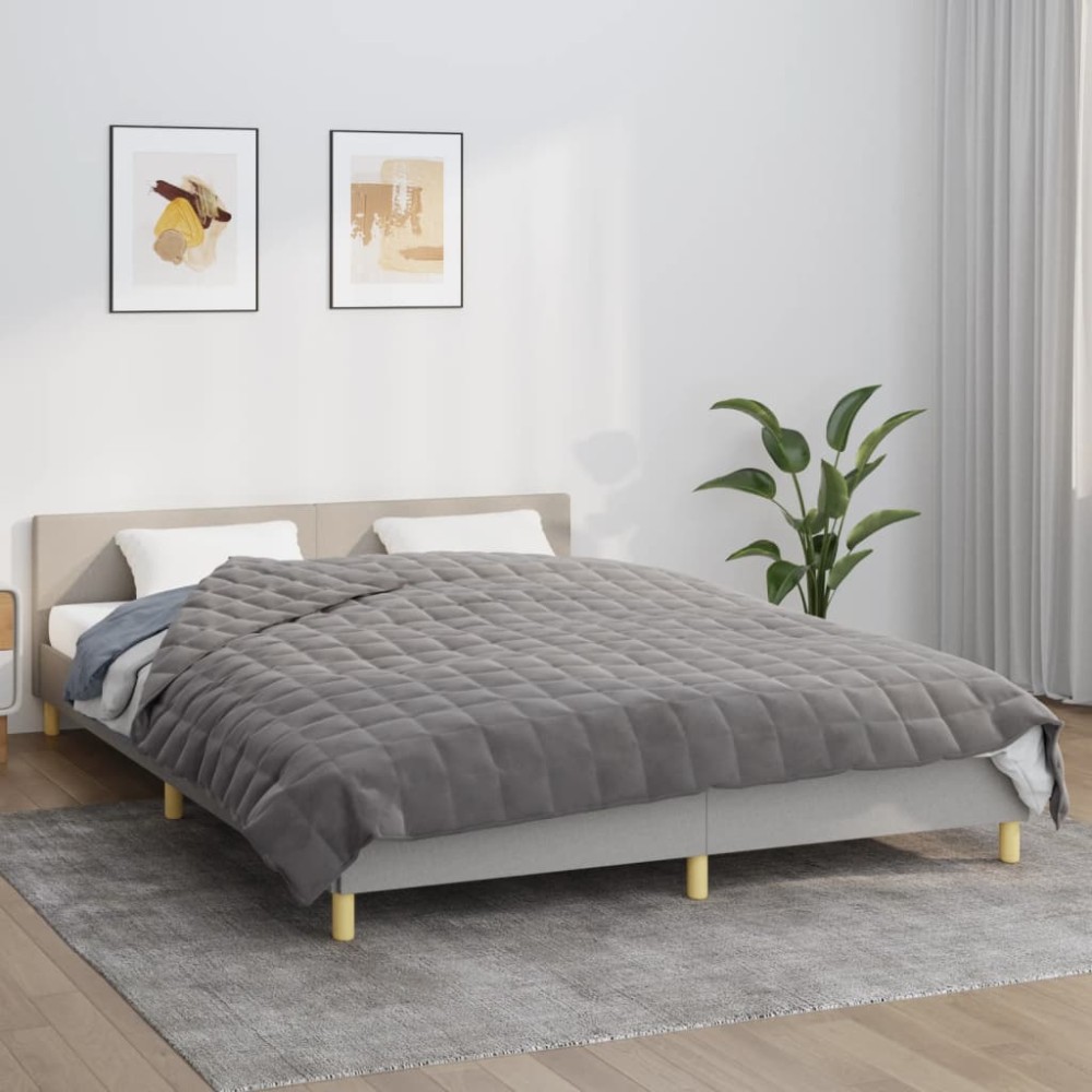 vidaXL Κουβέρτα Βαρύτητας Γκρι 220 x 240 εκ. 15 κ. Υφασμάτινη
