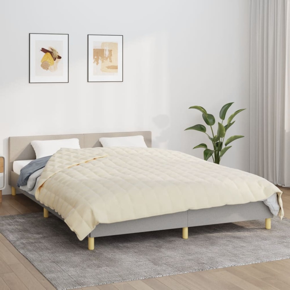 vidaXL Κουβέρτα Βαρύτητας Ανοιχτό Κρεμ 220 x 230 εκ. 15 κ. Υφασμάτινη