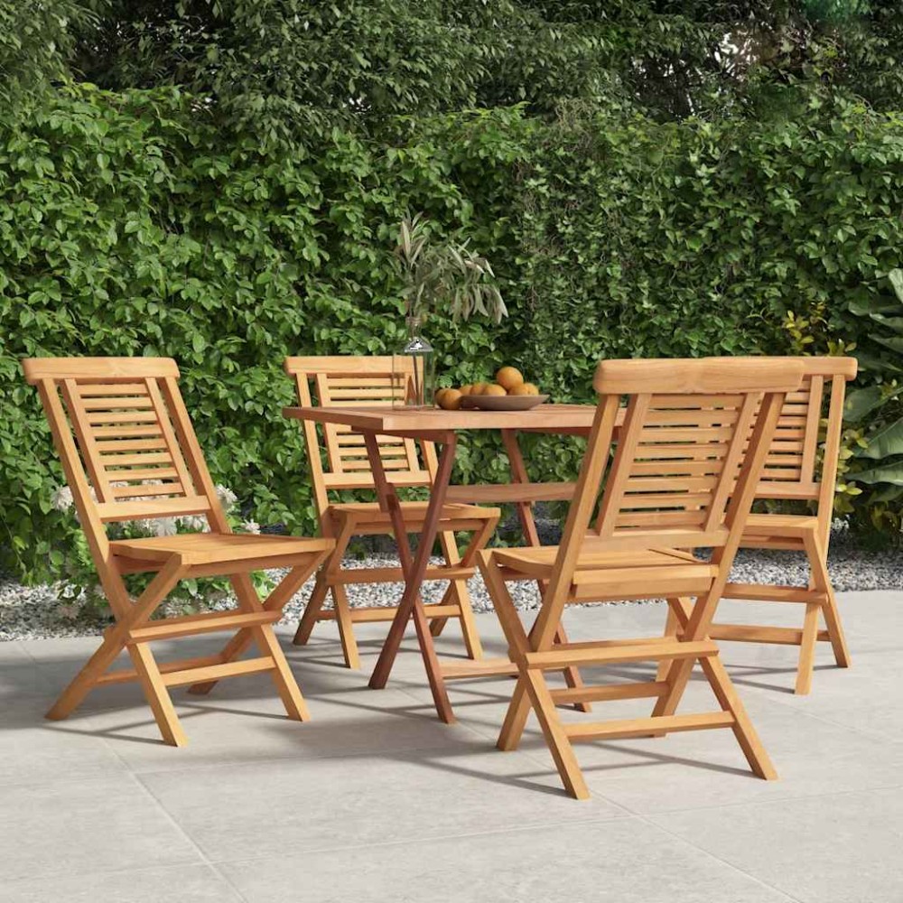 vidaXL Πτυσσόμενες Καρέκλες 4 τεμ. 47x63x90 εκ. Μασίφ Ξύλο Teak