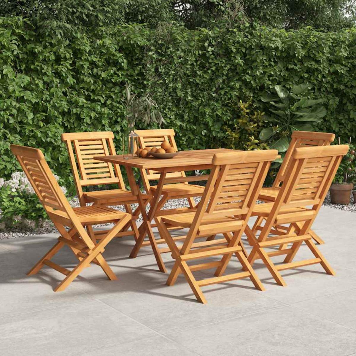 vidaXL Καρέκλες Κήπου Πτυσσόμενες 6 τεμ. 47x63x90 εκ. Μασίφ Ξύλο Teak
