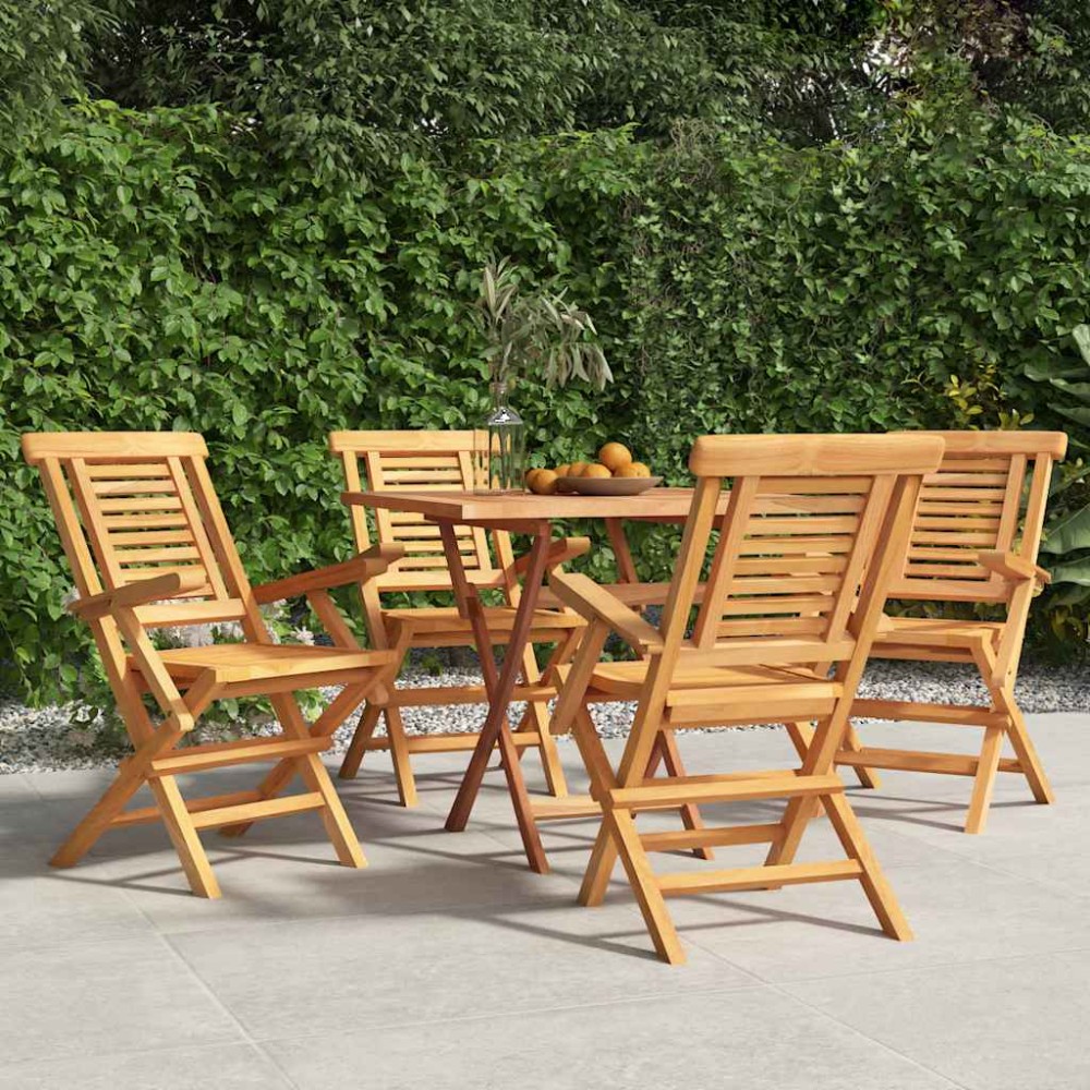 vidaXL Πτυσσόμενες Καρέκλες 4 τεμ. 56x63x90 εκ. Μασίφ Ξύλο Teak