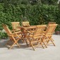 vidaXL Καρέκλες Κήπου Πτυσσόμενες 6 τεμ. 56x63x90 εκ. Μασίφ Ξύλο Teak