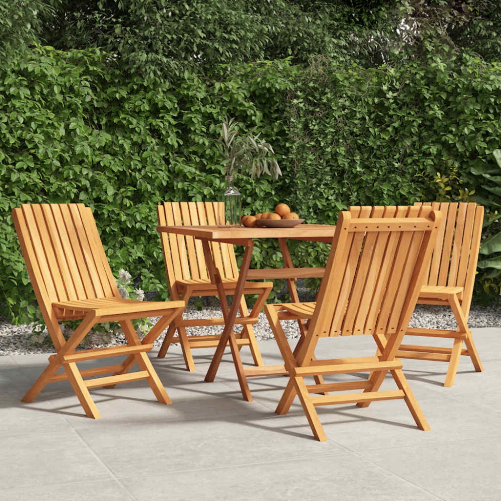 vidaXL Πτυσσόμενες Καρέκλες 4 τεμ. 47x47x89 εκ. Μασίφ Ξύλο Teak