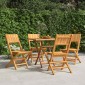 vidaXL Καρέκλες Κήπου Πτυσσόμενες 4 τεμ. 47x61x90 εκ. Μασίφ Ξύλο Teak