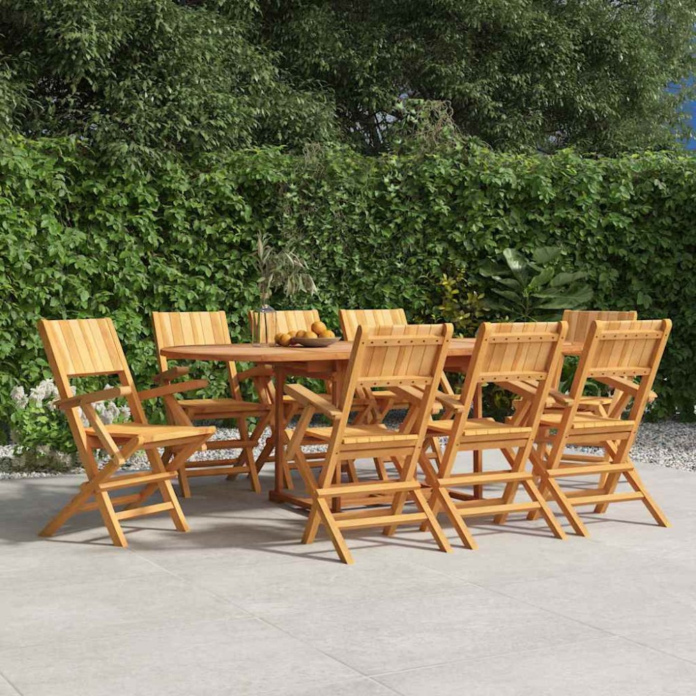 vidaXL Πτυσσόμενες Καρέκλες 8 τεμ. 55x61x90 εκ. Μασίφ Ξύλο Teak