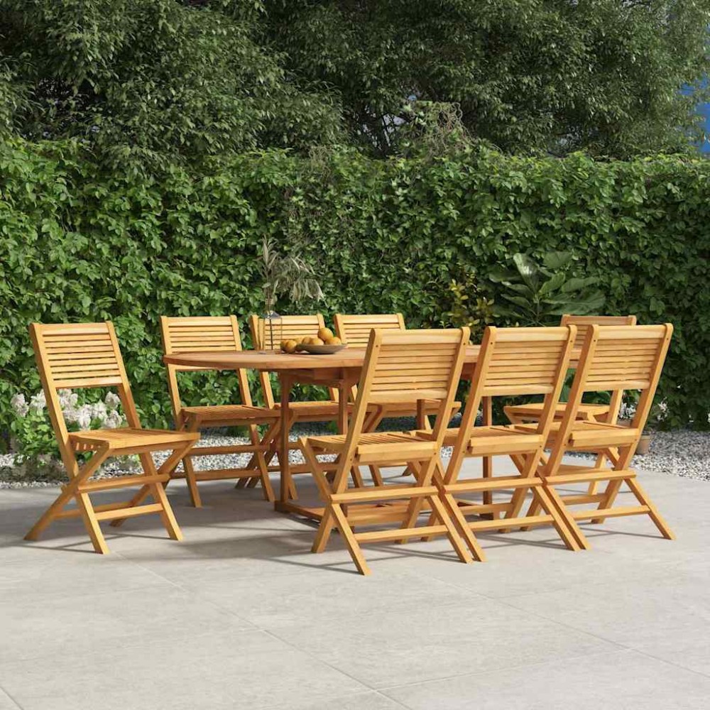 vidaXL Πτυσσόμενες Καρέκλες 8 τεμ. 47x62x90 εκ. Μασίφ Ξύλο Teak
