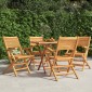 vidaXL Καρέκλες Κήπου Πτυσσόμενες 4 τεμ. 55x62x90 εκ. Μασίφ Ξύλο Teak