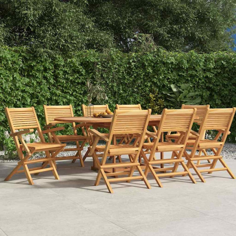 vidaXL Πτυσσόμενες Καρέκλες 8 τεμ. 55x62x90 εκ. Μασίφ Ξύλο Teak