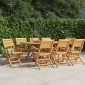vidaXL Καρέκλες Κήπου Πτυσσόμενες 8 τεμ. 55x62x90 εκ. Μασίφ Ξύλο Teak