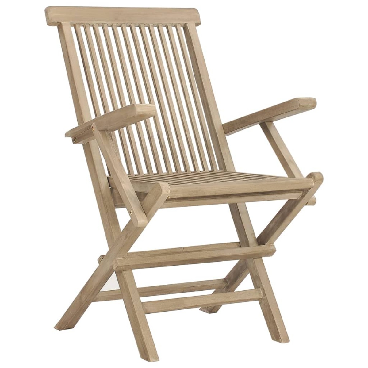 vidaXL Καρέκλες Κήπου Πτυσσόμενες 4 τεμ. Γκρι 56x61x89 εκ. Μασίφ Teak