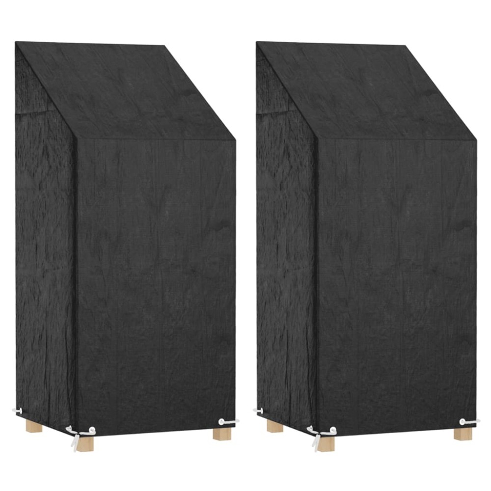 vidaXL Καλύμματα Καρέκλας με 8 Κρίκους 2 τεμ 65x65x110/150 εκ Πολυαιθ.