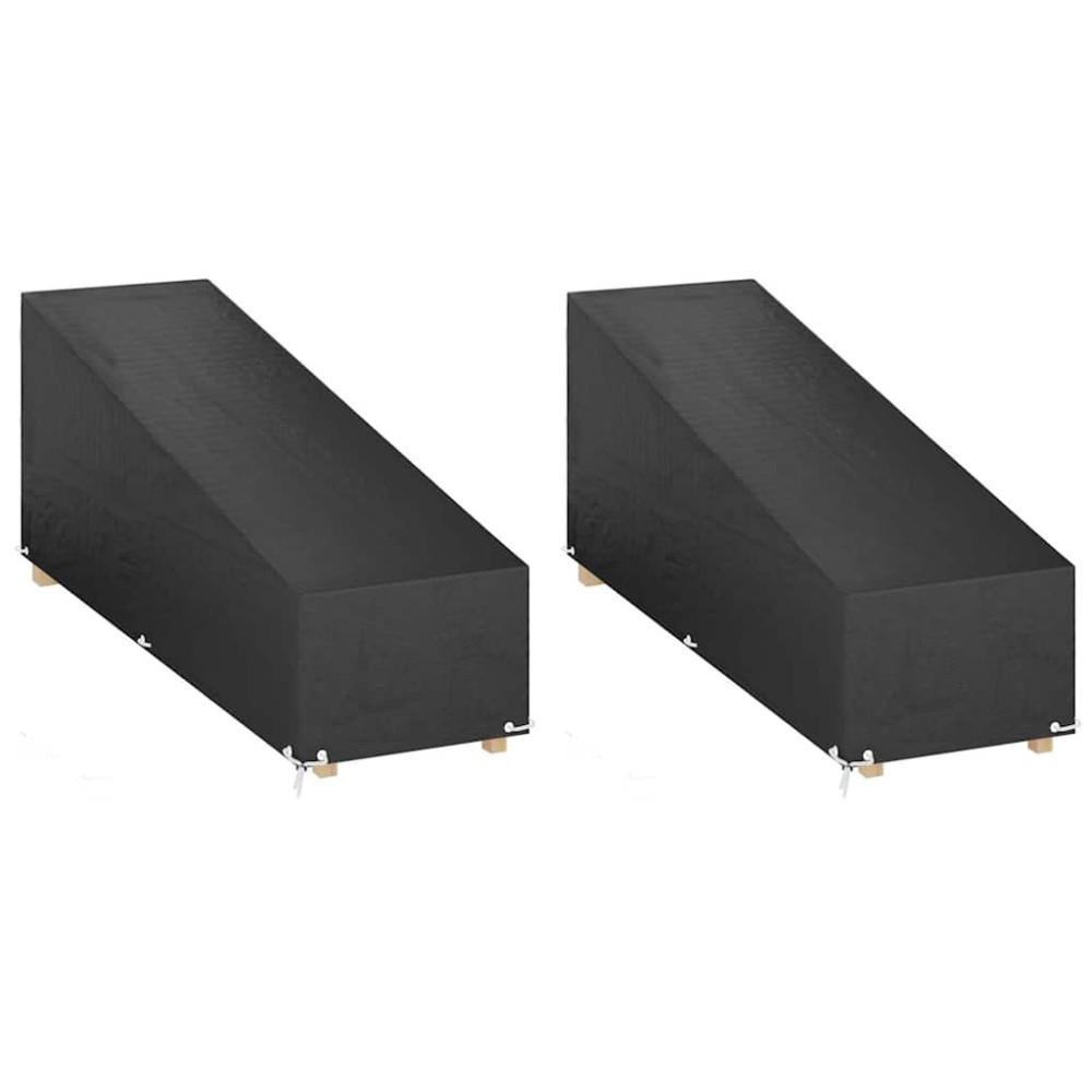 vidaXL Κάλυμμα Ξαπλώστρας 2 τεμ με 12 Κρίκους 200x65x35/60 εκ Πολυαιθ.