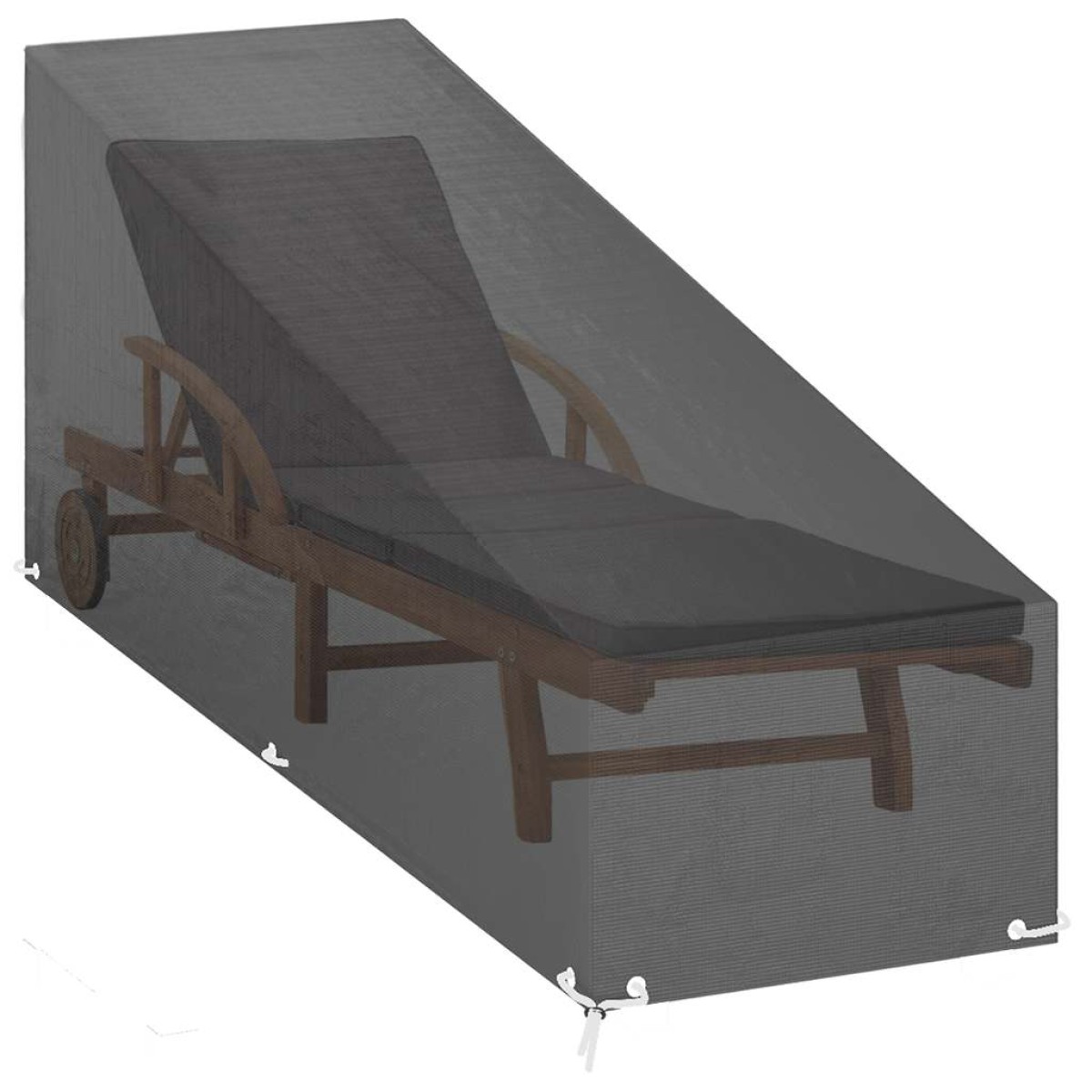 vidaXL Κάλυμμα Ξαπλώστρας 2 τεμ με 12 Κρίκους 200x65x35/60 εκ Πολυαιθ.