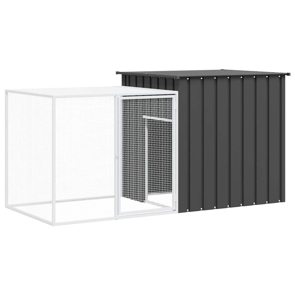 vidaXL Κλουβί Κουνελιών Ανθρακί 200x91x100 εκ. από Γαλβανισμένο Χάλυβα