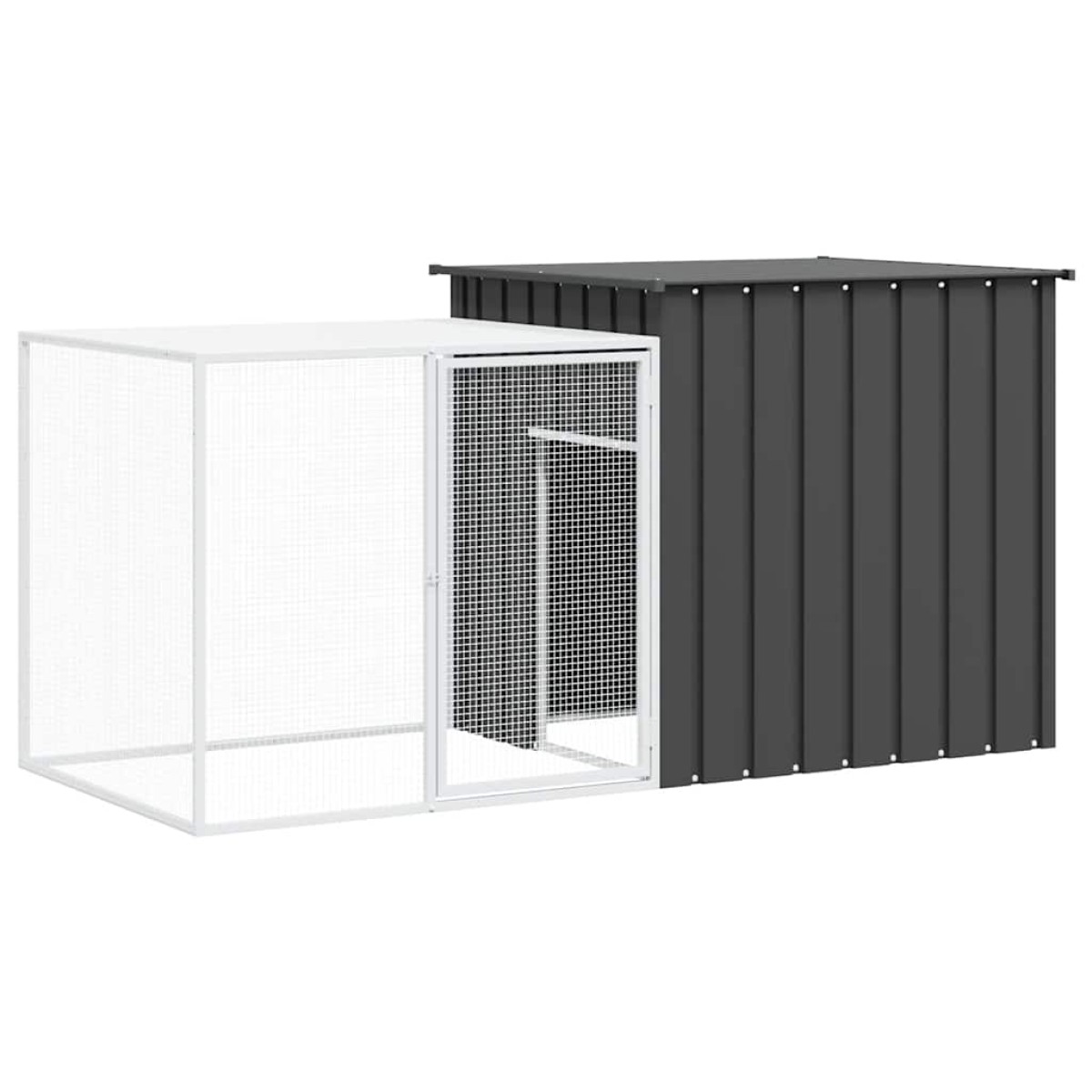 vidaXL Κλουβί Κουνελιών Ανθρακί 200x91x100 εκ. από Γαλβανισμένο Χάλυβα
