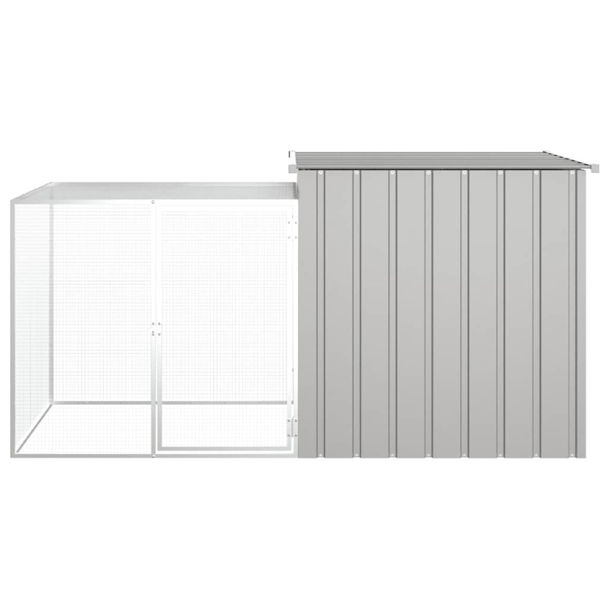 vidaXL Κλουβί Κουνελιών Γκρι 200x91x100 εκ. από Γαλβανισμένο Χάλυβα