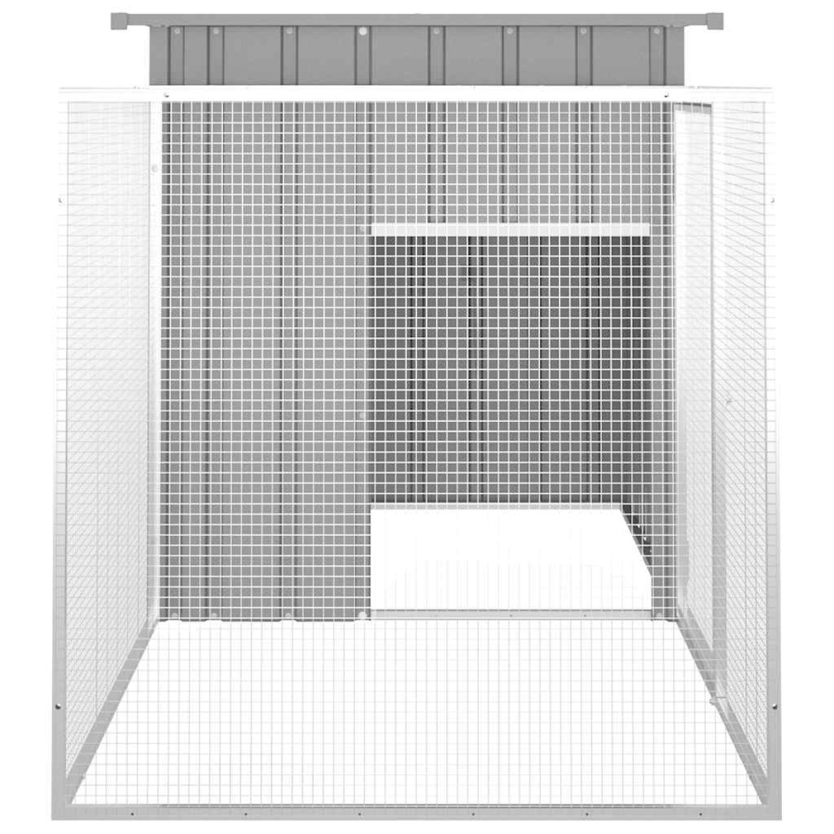 vidaXL Κλουβί Κουνελιών Γκρι 200x91x100 εκ. από Γαλβανισμένο Χάλυβα