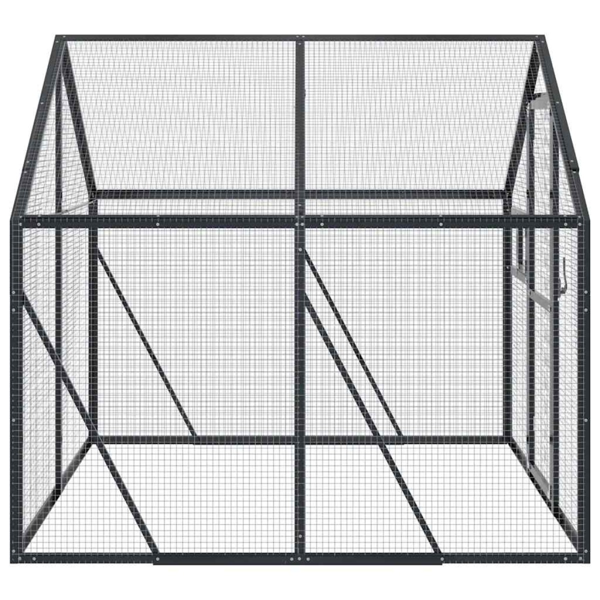vidaXL Κλουβί Ανθρακί 1,79 x 2 x 1,85 μ. από Αλουμίνιο