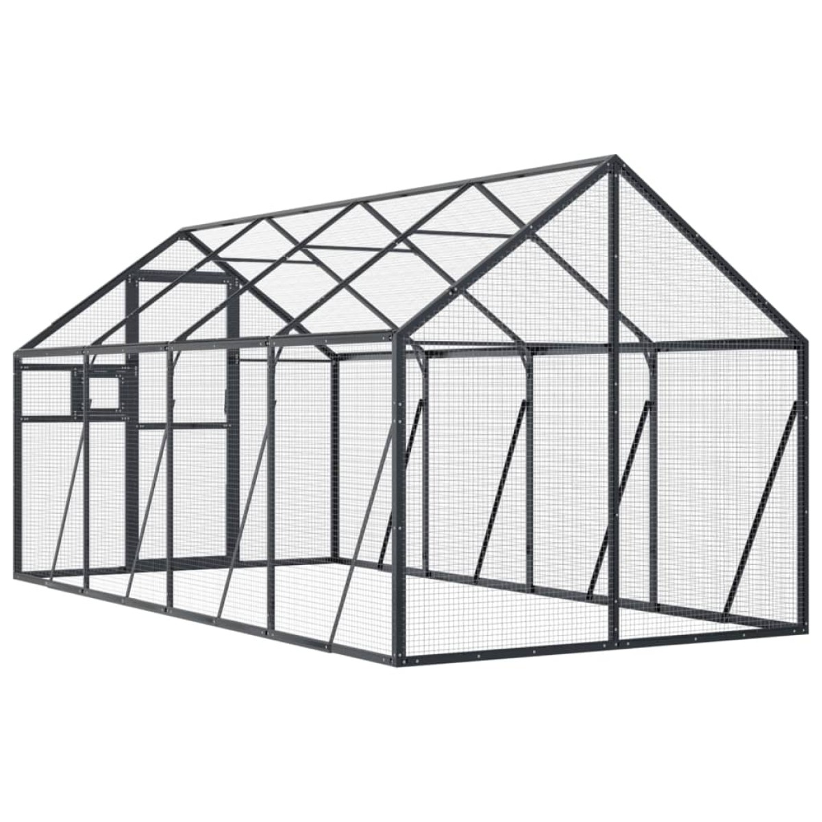vidaXL Κλουβί Ανθρακί 1,79 x 4 x 1,85 μ. από Αλουμίνιο