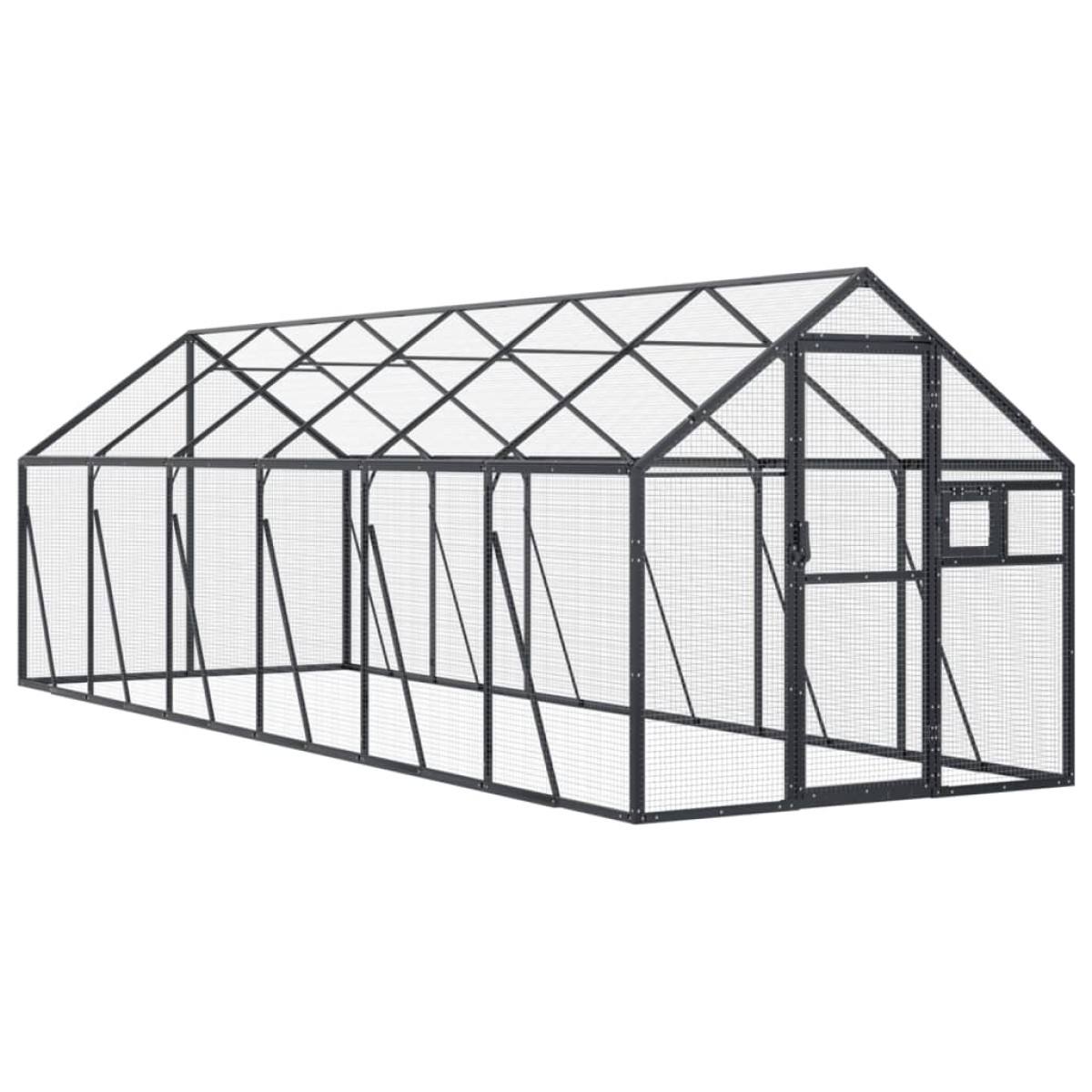 vidaXL Κλουβί Ανθρακί 1,79 x 6 x 1,85 μ. από Αλουμίνιο